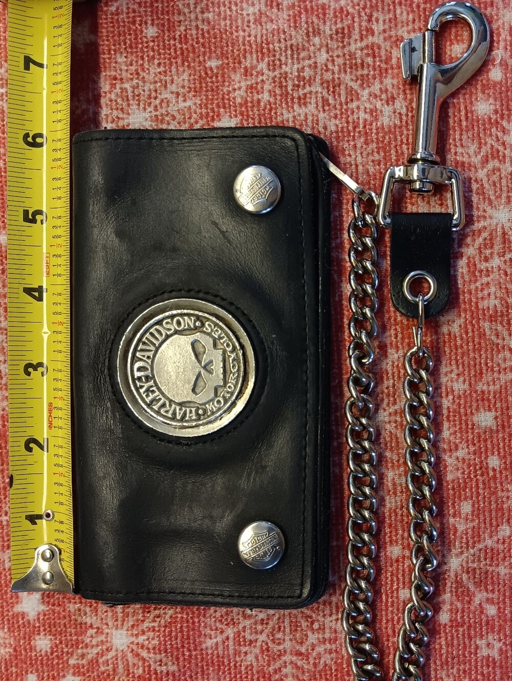 Retro ! Harley-Davidson Black Leather Chain Wallet - Picture 11 of 12